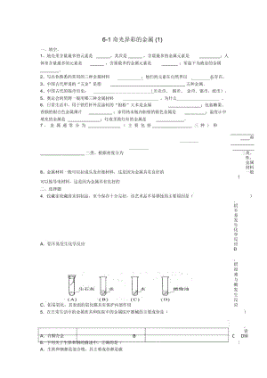 2016春九年级化学下册6.1《奇光异彩的金属》练习题1(无答案)(新版)沪教版.docx