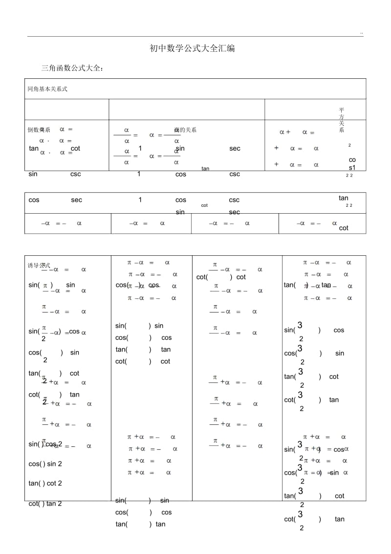 备战中考数学公式大全.docx_第1页