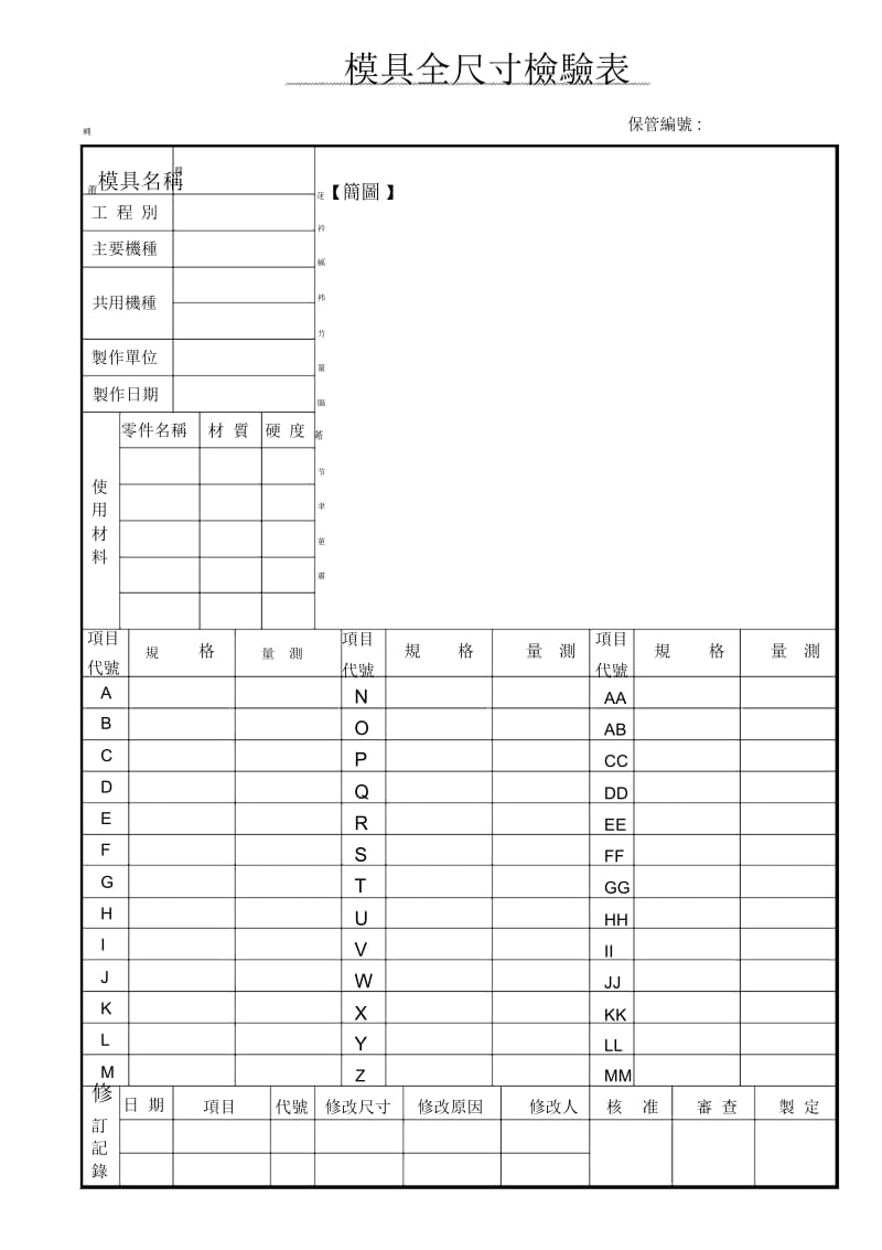 FM232015-模具全尺寸检验记录表.docx_第1页