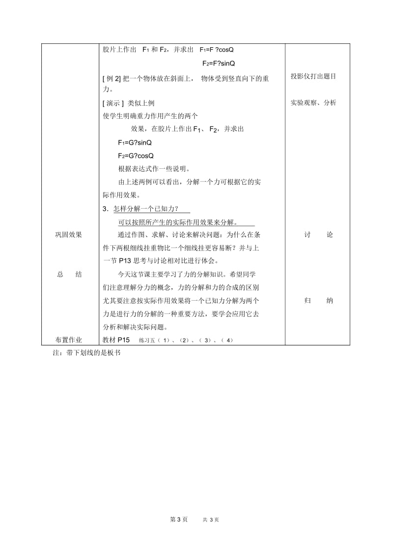 高一物理教案：力的分解6.docx_第3页