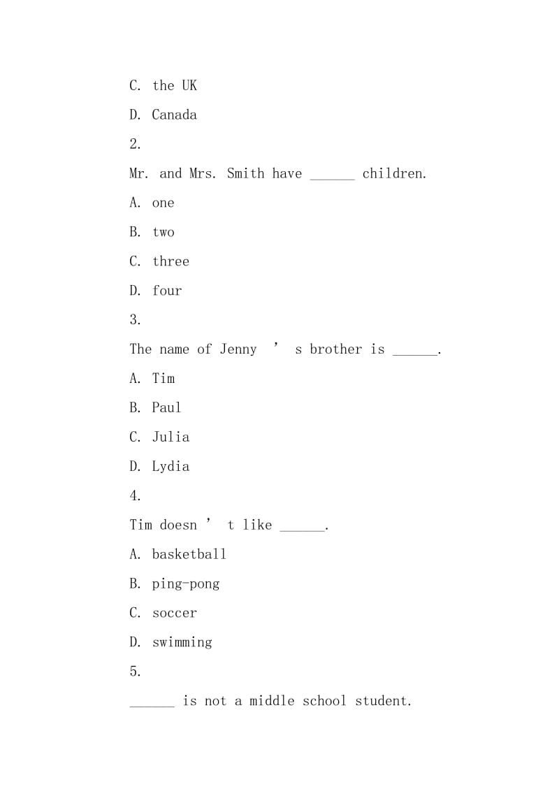 初一英语阅读理解练习.doc_第2页