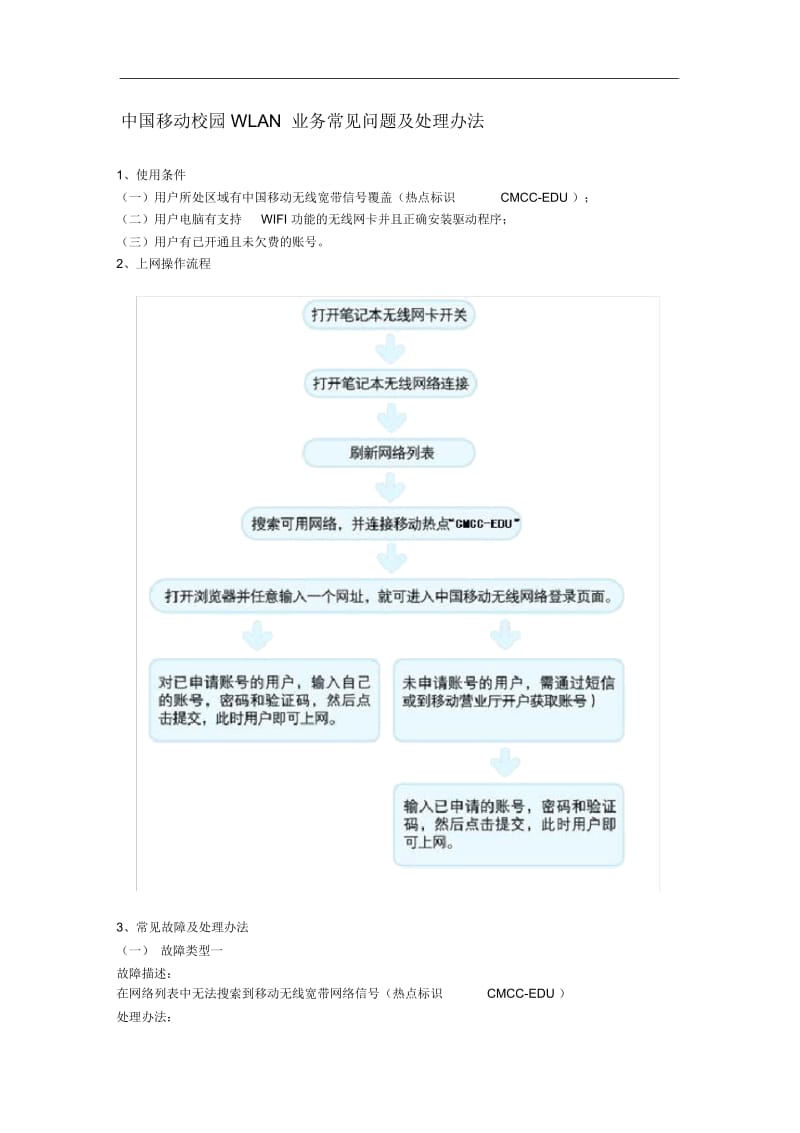 中国移动校园WLAN业务常见问题及处理办法.docx_第2页