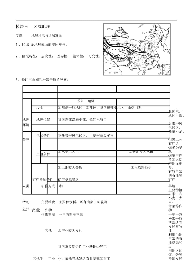 高中地理必修三区域地理复习提纲.docx_第1页