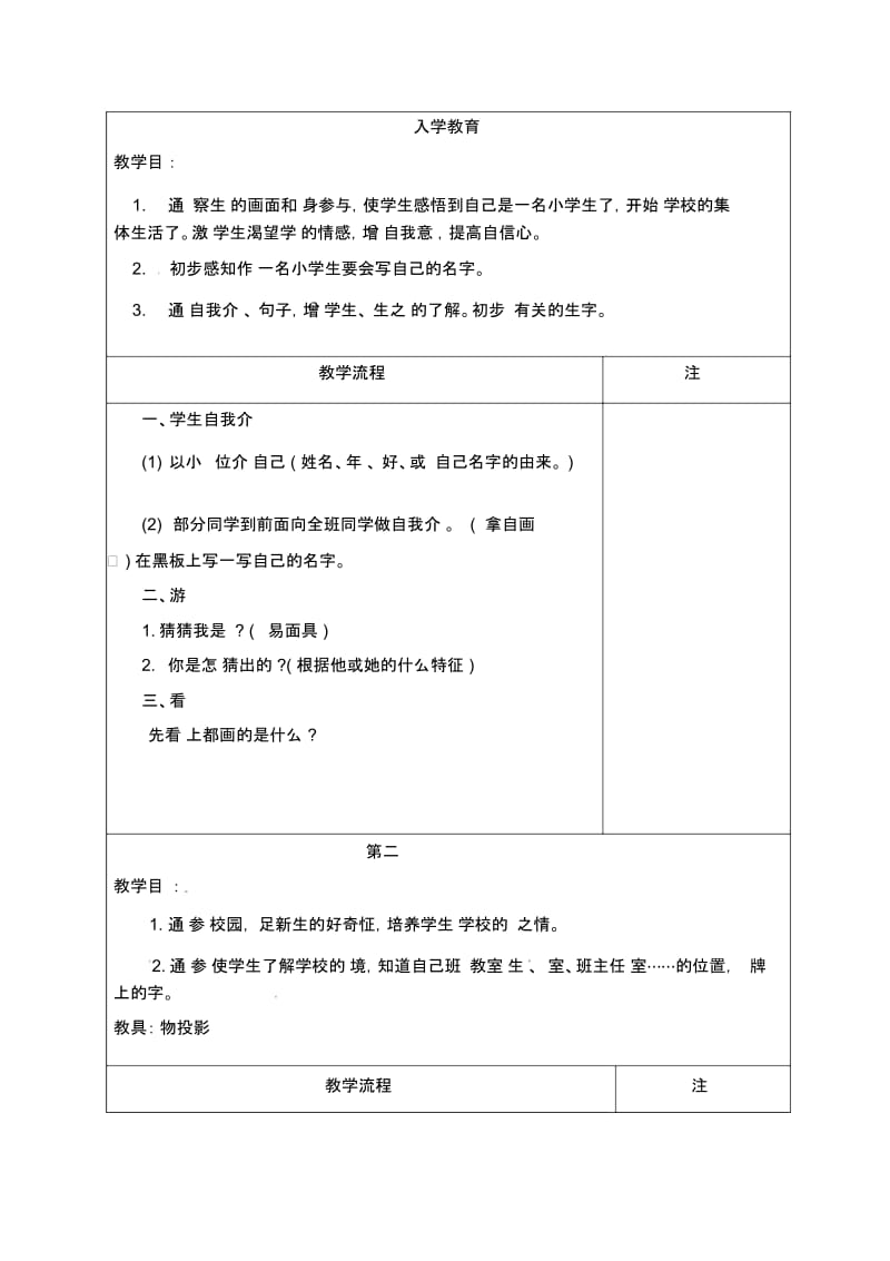 一年级上册语文教案-入学教育长春版.docx_第1页