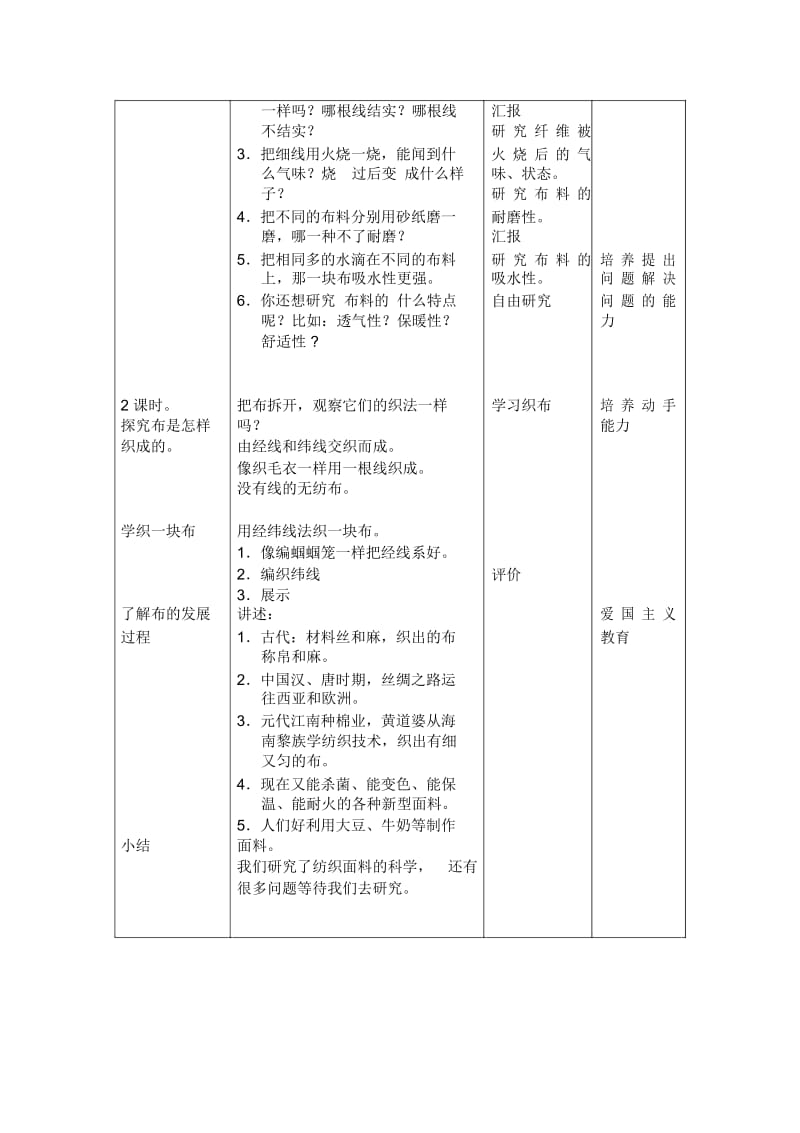 五年级上科学教案-纺织面料首师大版.docx_第2页