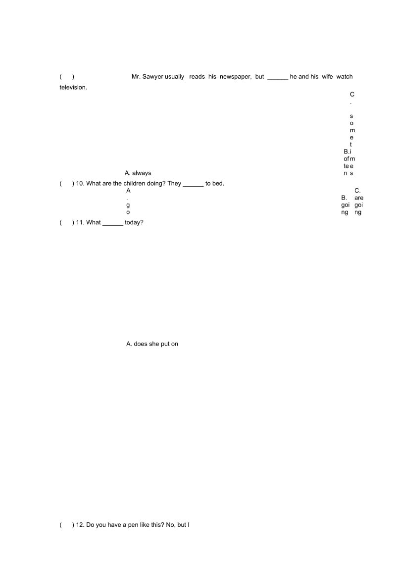 新概念英语第一册Lesson55-56练习题(无答案).docx_第3页