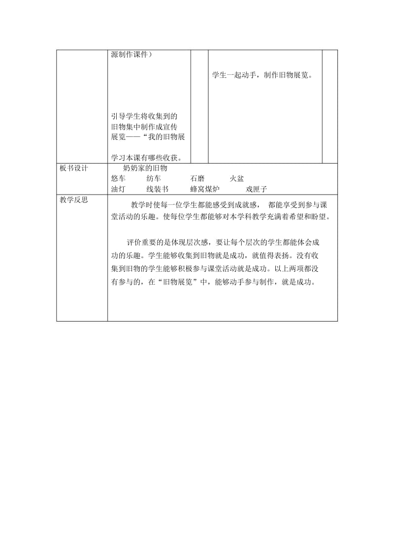 辽海版品德与社会三年级下册：奶奶家的旧物教案设计.docx_第2页