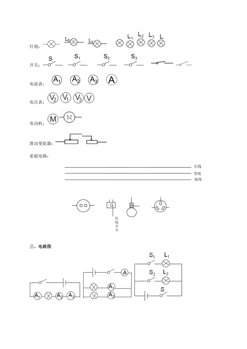 九年级物理电学元件符号、简单电路图、实物图大全；.docx_第2页