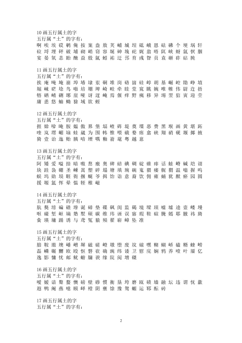 汉字五行属性查询表；.docx_第2页