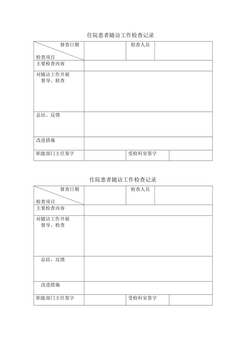 每月医疗质量检查记录单.doc_第1页