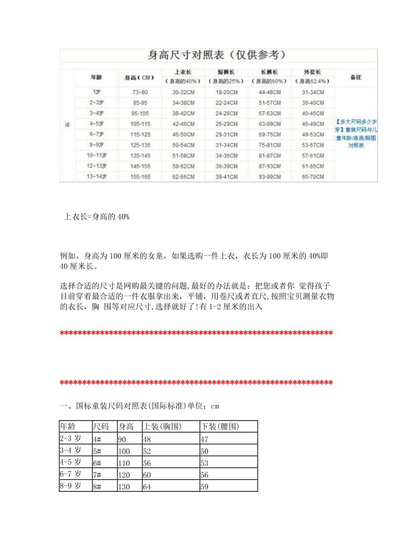 最全的童装尺码对照表-儿童童装尺码对照表.doc_第2页