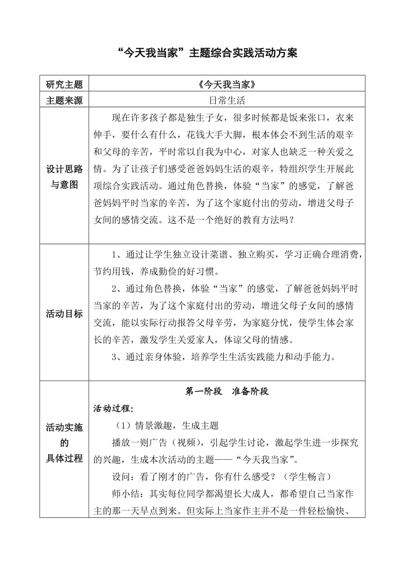 今天我当家主题综合实践活动方案.doc_第1页