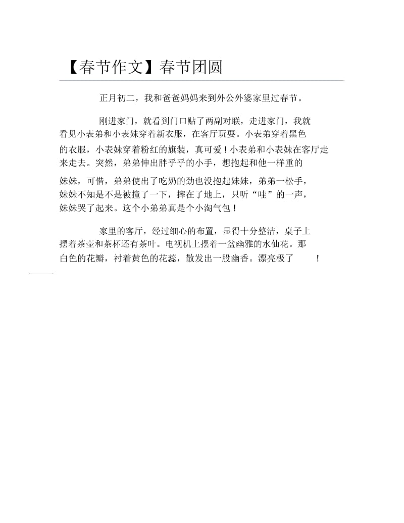 春节作文春节团圆.docx_第1页