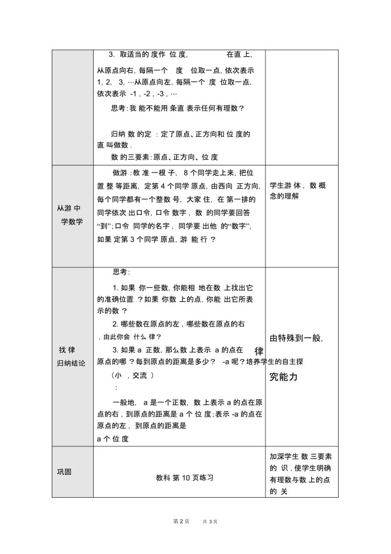 七年级上册数学人教版第1章有理数1.2有理数1.2.2数轴【教学设计】.docx_第2页