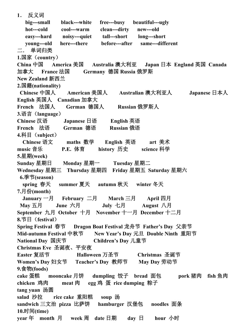 六年级单词分类.doc_第1页