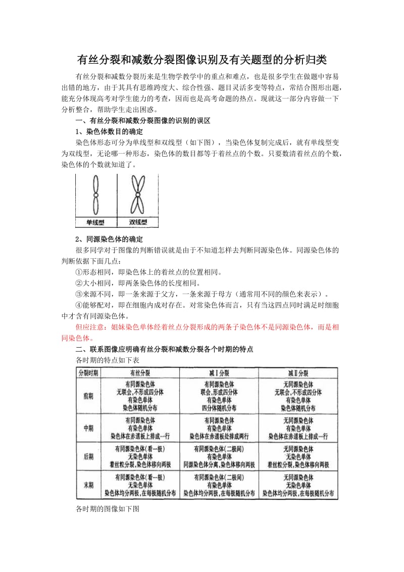 生物_有丝分裂和减数分裂图解_区别和联系.doc_第1页