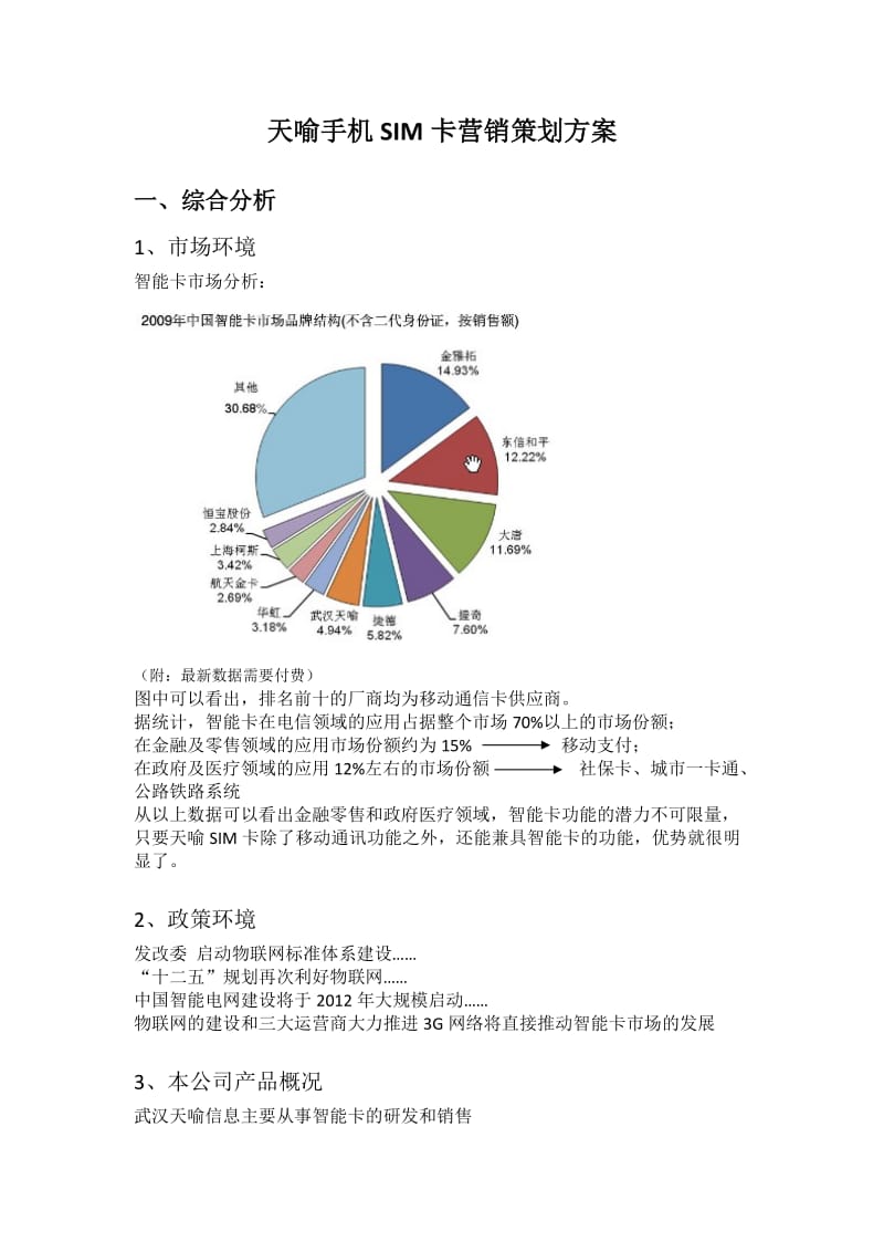 手机SIM卡营销方案;.doc_第1页