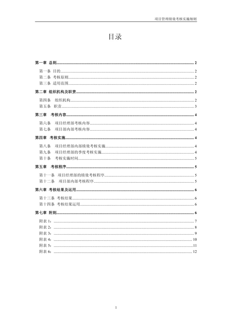 项目管理绩效考核实施细则;.pdf_第1页