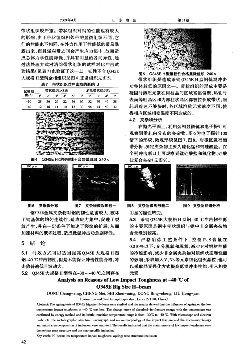 Q345E大H型钢-40℃冲击韧性偏低原因分析;.pdf_第3页