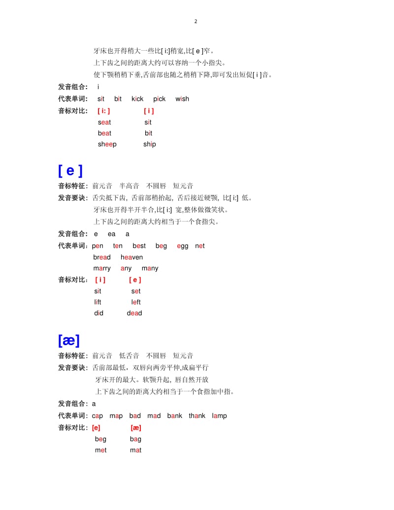 英语音标学习方法及音标认读资料(完整版)-英语音标pdf;.pdf_第2页