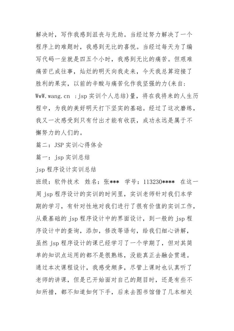 jsp实训个人总结个人工作总结.docx_第2页