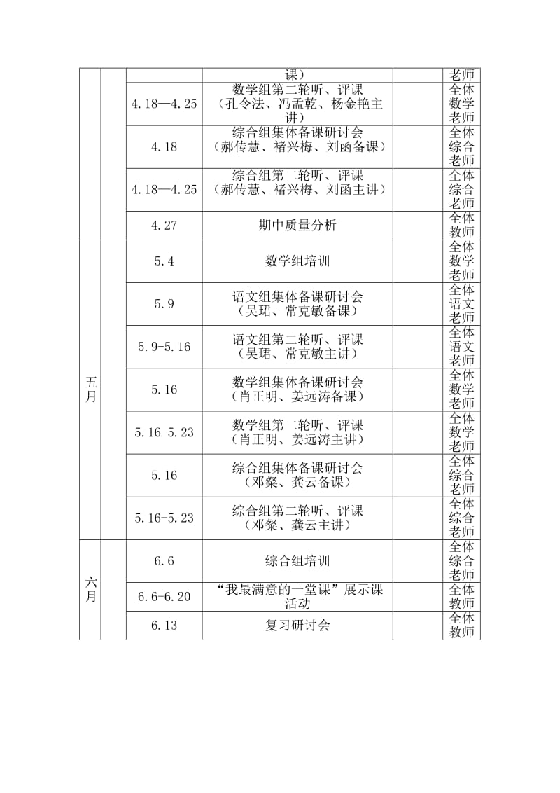 小学2017年春季教学教研活动安排表.doc_第2页