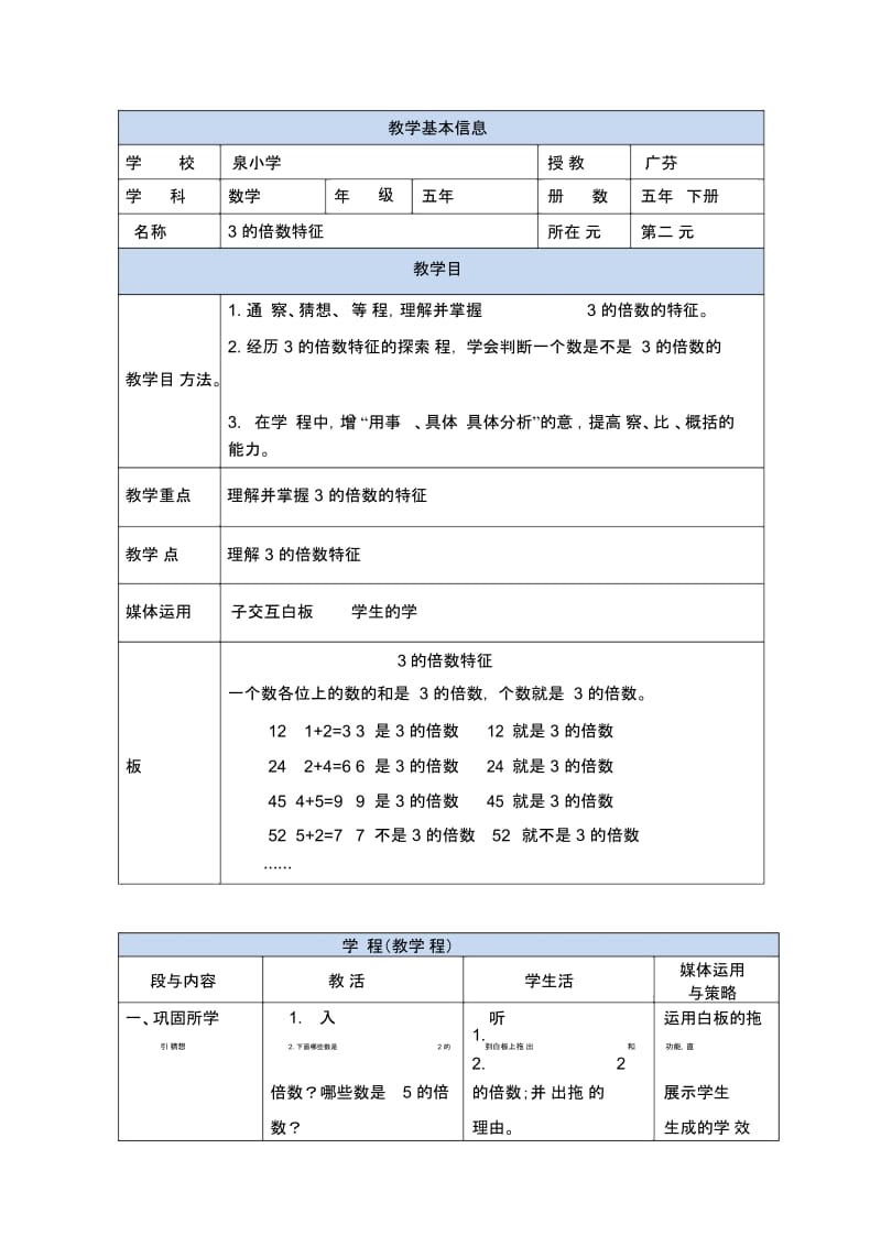 人教版数学五年级下册陈广芬《3的倍数》课例教学设计.docx_第2页