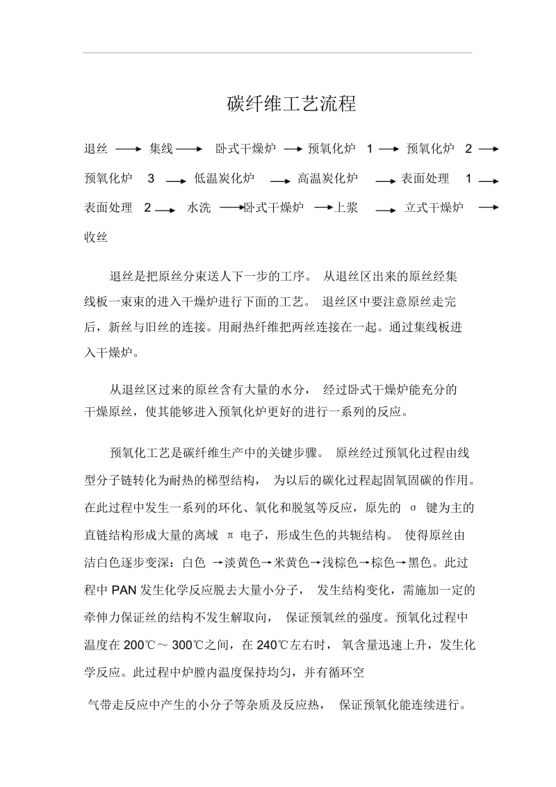 碳纤维生产工艺流程.docx_第1页