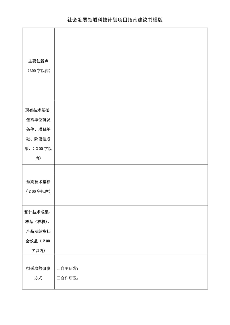 社会发展领域科技计划项目指南建议书模版.doc_第2页