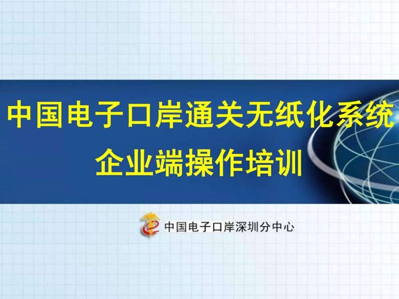 中国电子口岸通关无纸化系统企业端操作培训.ppt_第1页