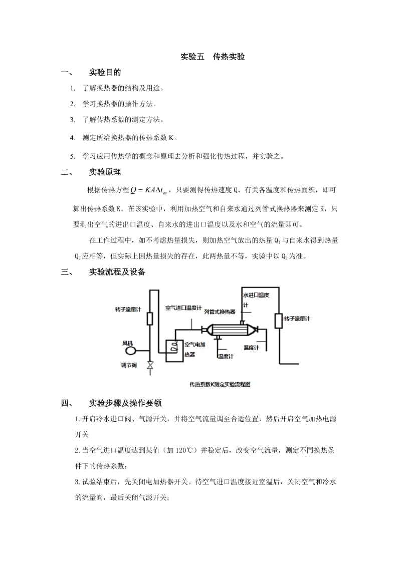 传热实验(实验报告);.docx_第1页