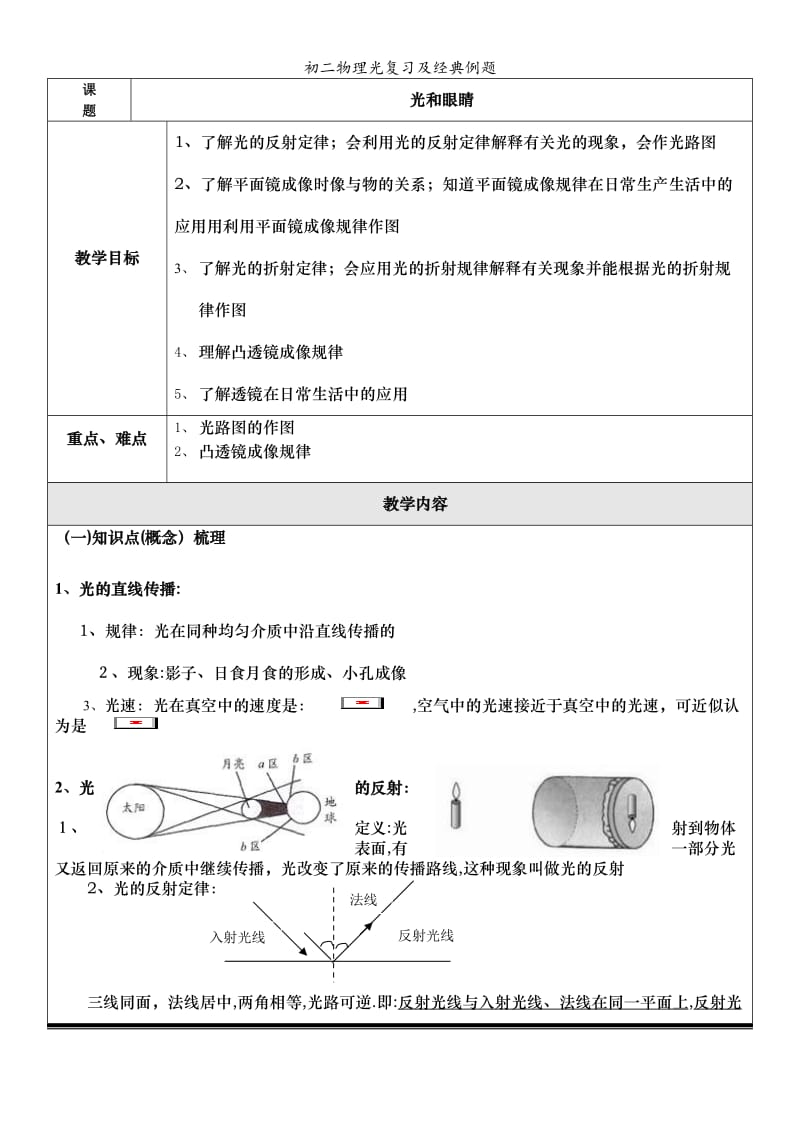 初二物理光复习及经典例题.doc_第1页