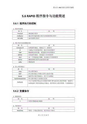 ABB机器人-RAPID程序指令与功能简述.doc