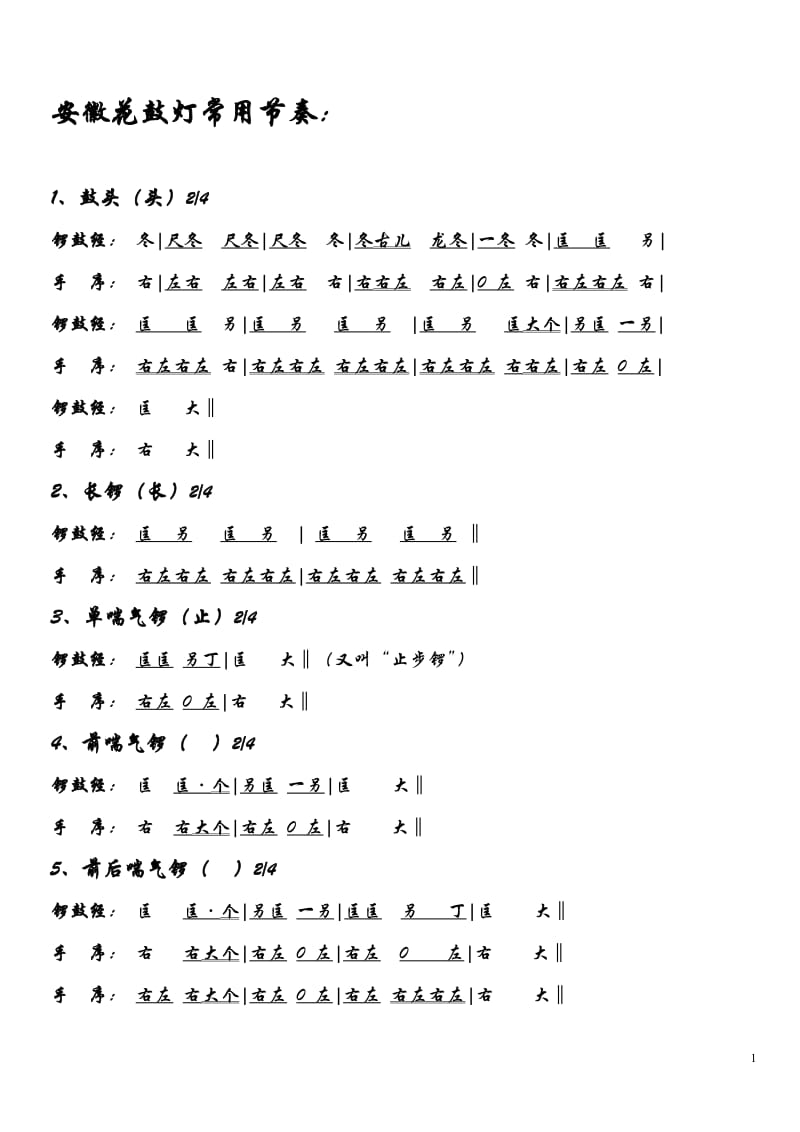 安徽花鼓灯常用节奏.doc_第1页