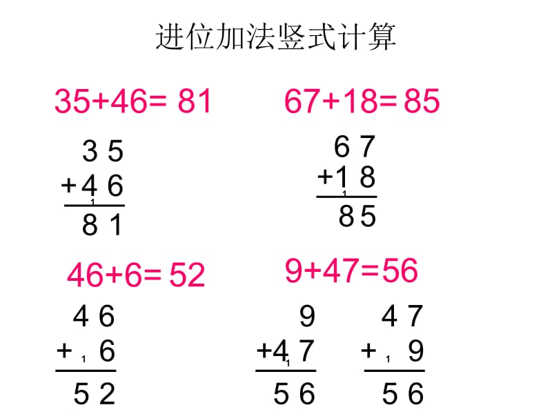 进位加法竖式计算 ppt