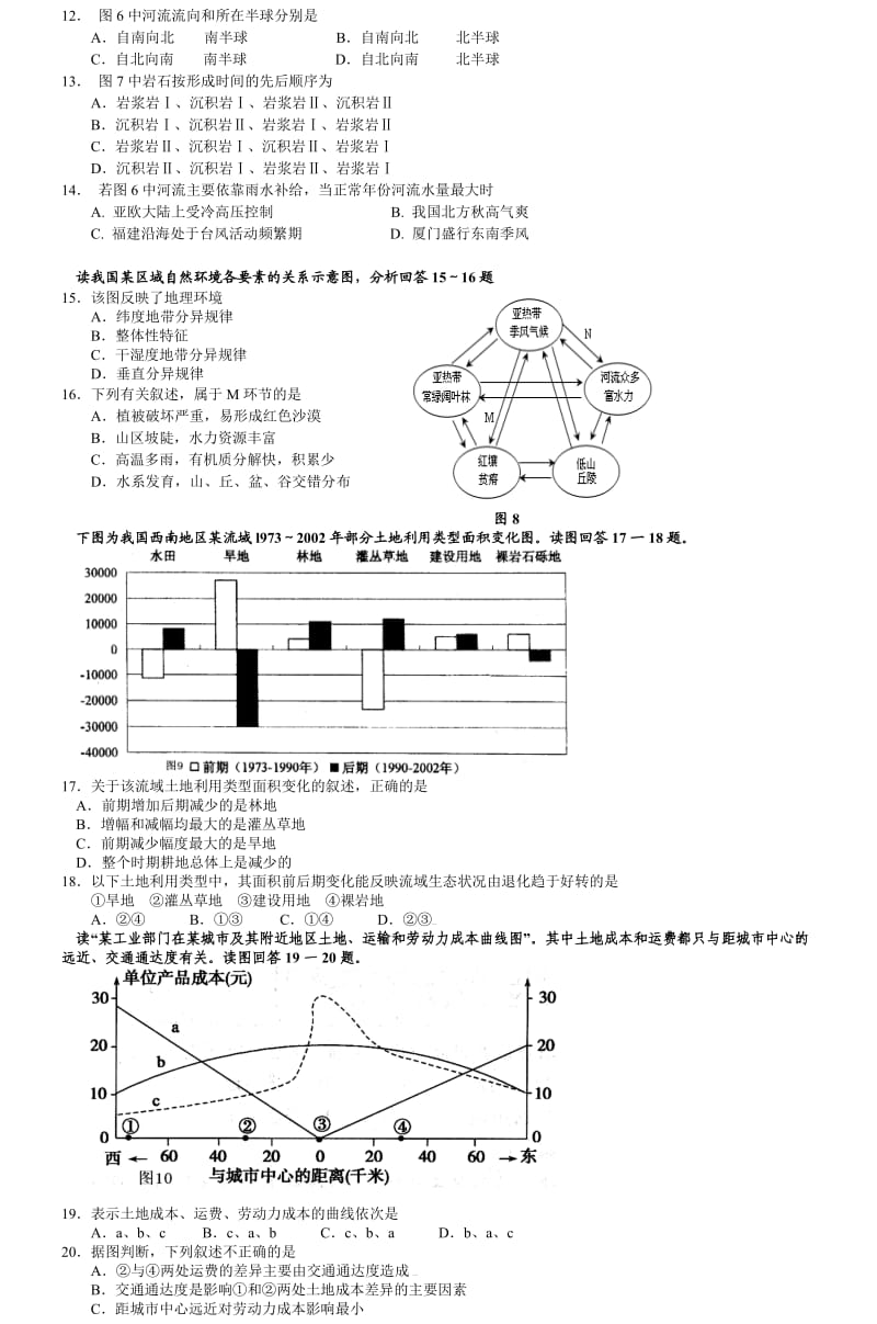 2011届双十中学高三文科地理月考试卷.doc_第3页