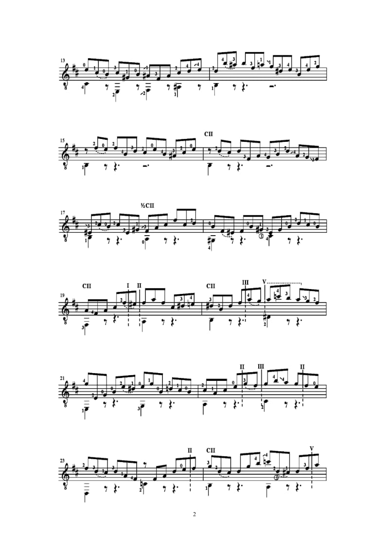 前奏曲,赋格和快板,(Prelude,Fugue and Allegro,BWV 998);巴赫(John Sebastian Bach)古典吉他谱;.docx_第2页
