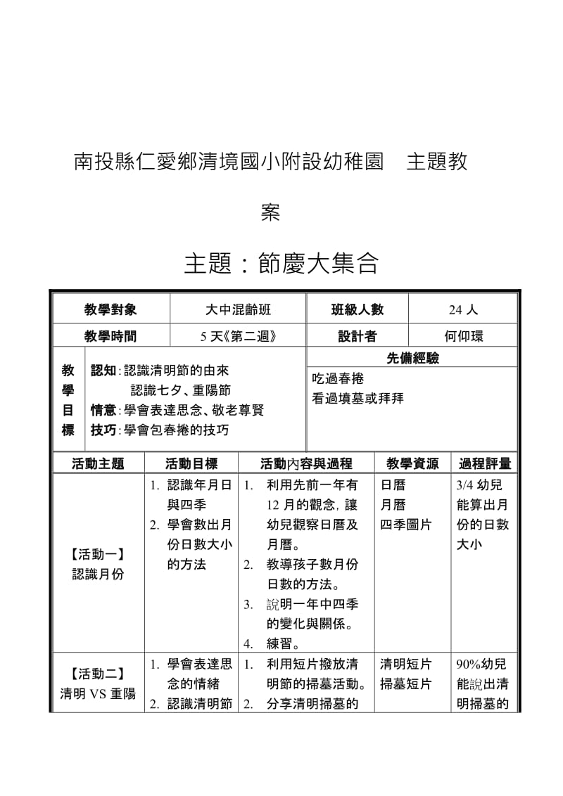 南投县仁爱乡清境国小附设幼稚园 主题教案.doc_第3页