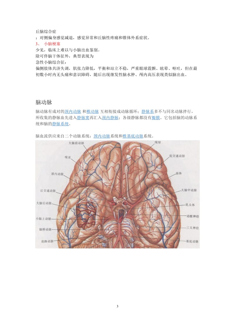 脑内各个部位梗塞对应的临床表现;.docx_第3页