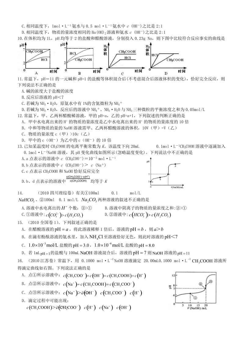 《水溶液中的离子平衡》质量检测.doc_第2页