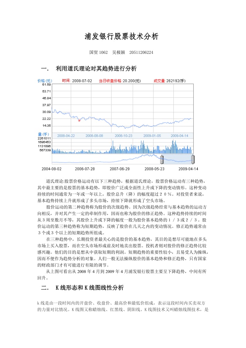 对浦发银行的股票分析.doc_第1页