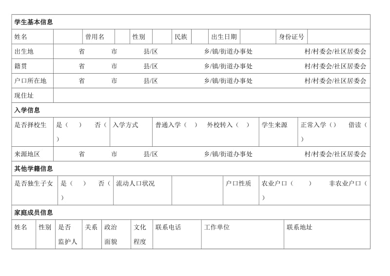 学籍信息表.doc_第1页