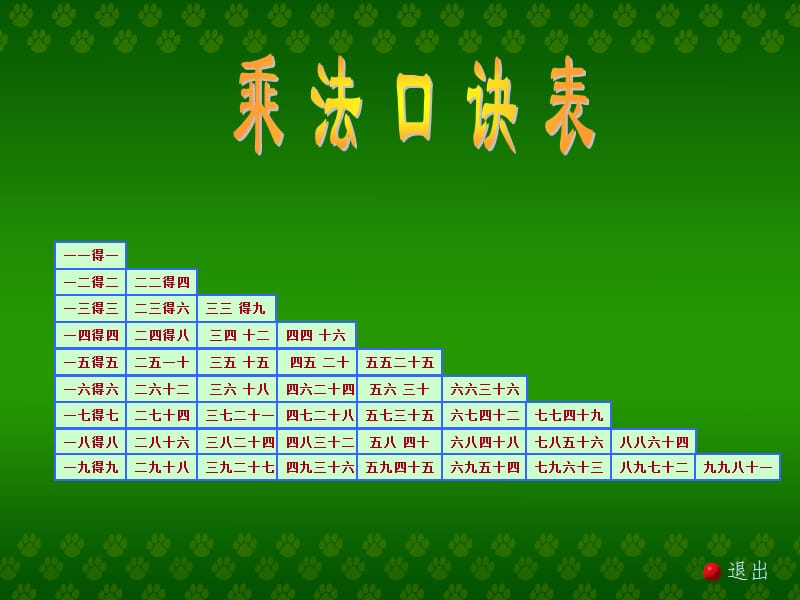 小学二级数学 乘法口诀表 精品课件.ppt_第3页