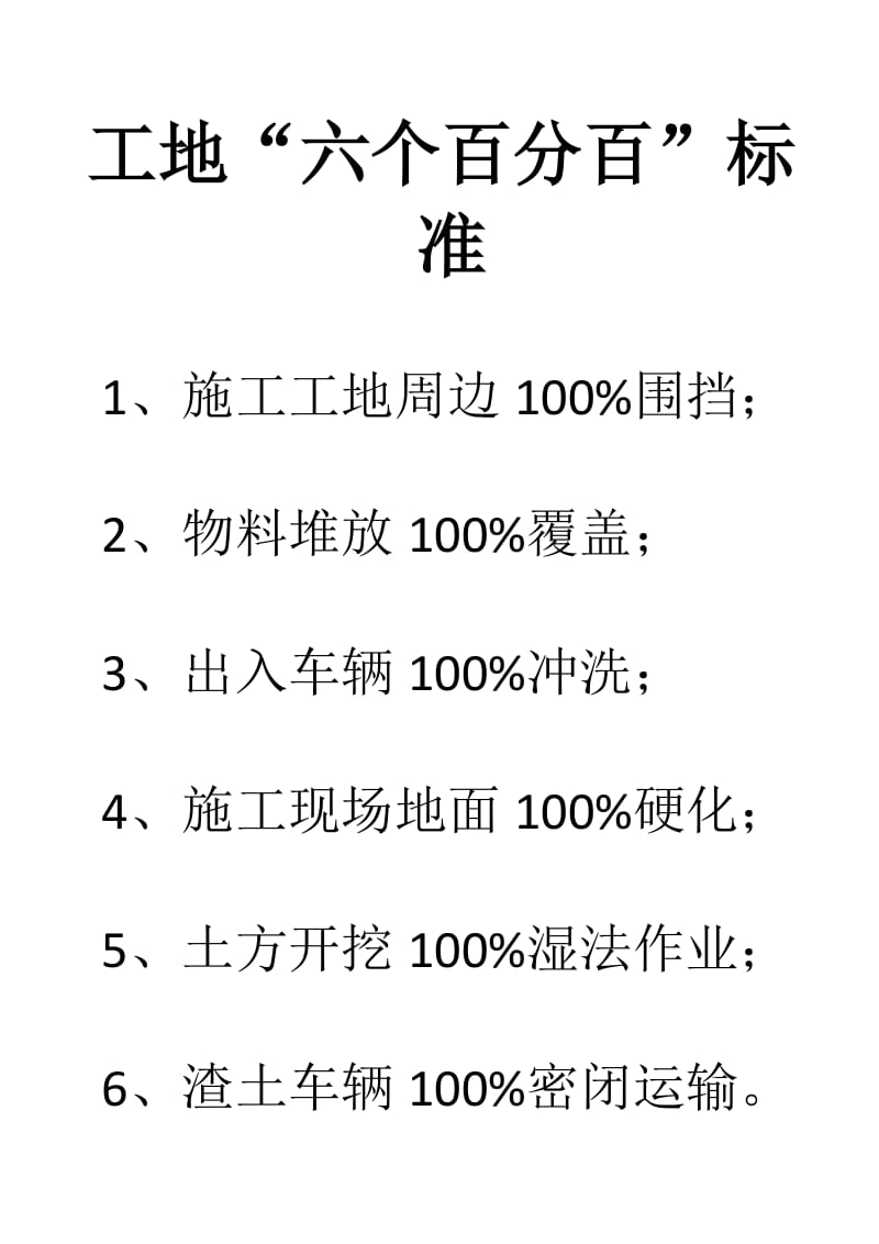 施工工地“六个百分百”标准;.docx_第1页