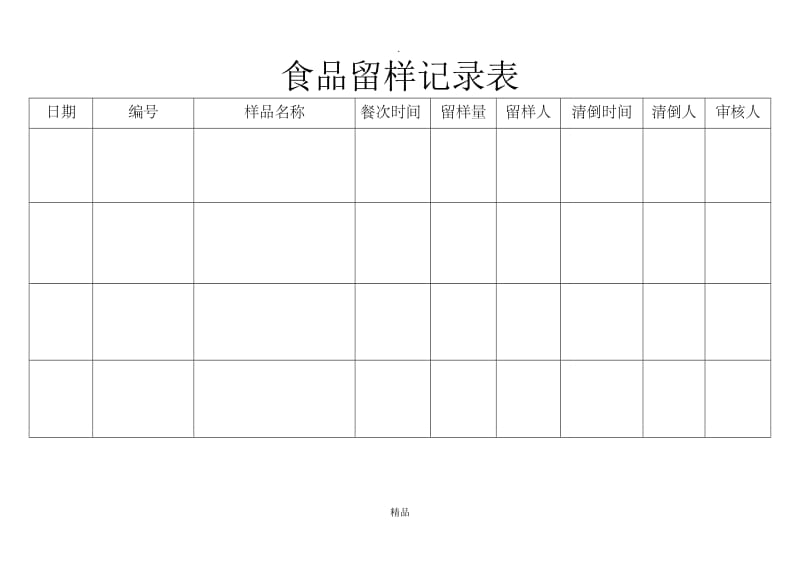 食品留样记录表.doc_第1页