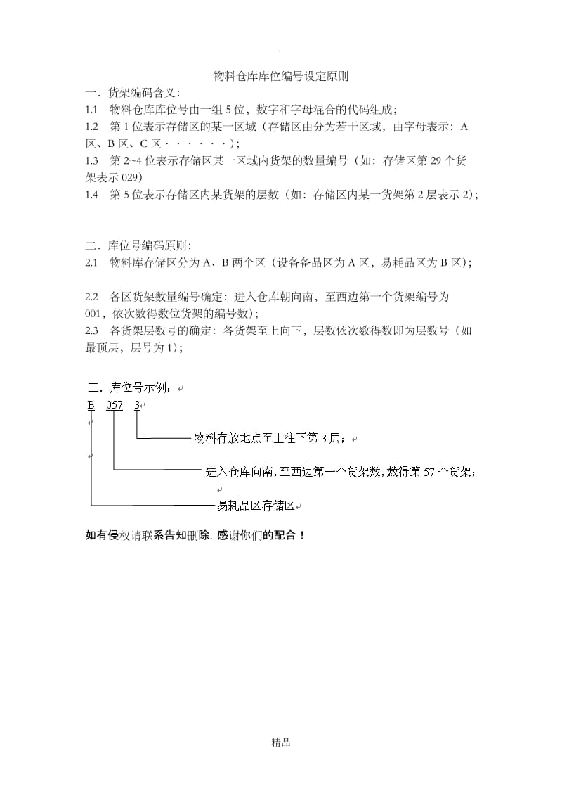 物料仓库库位编号设定原则.doc_第1页