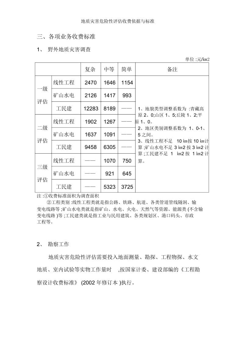 地质灾害危险性评估收费依据与标准.docx_第2页