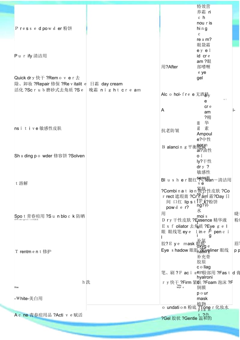 化妆行业必备英语专业词汇.docx_第3页