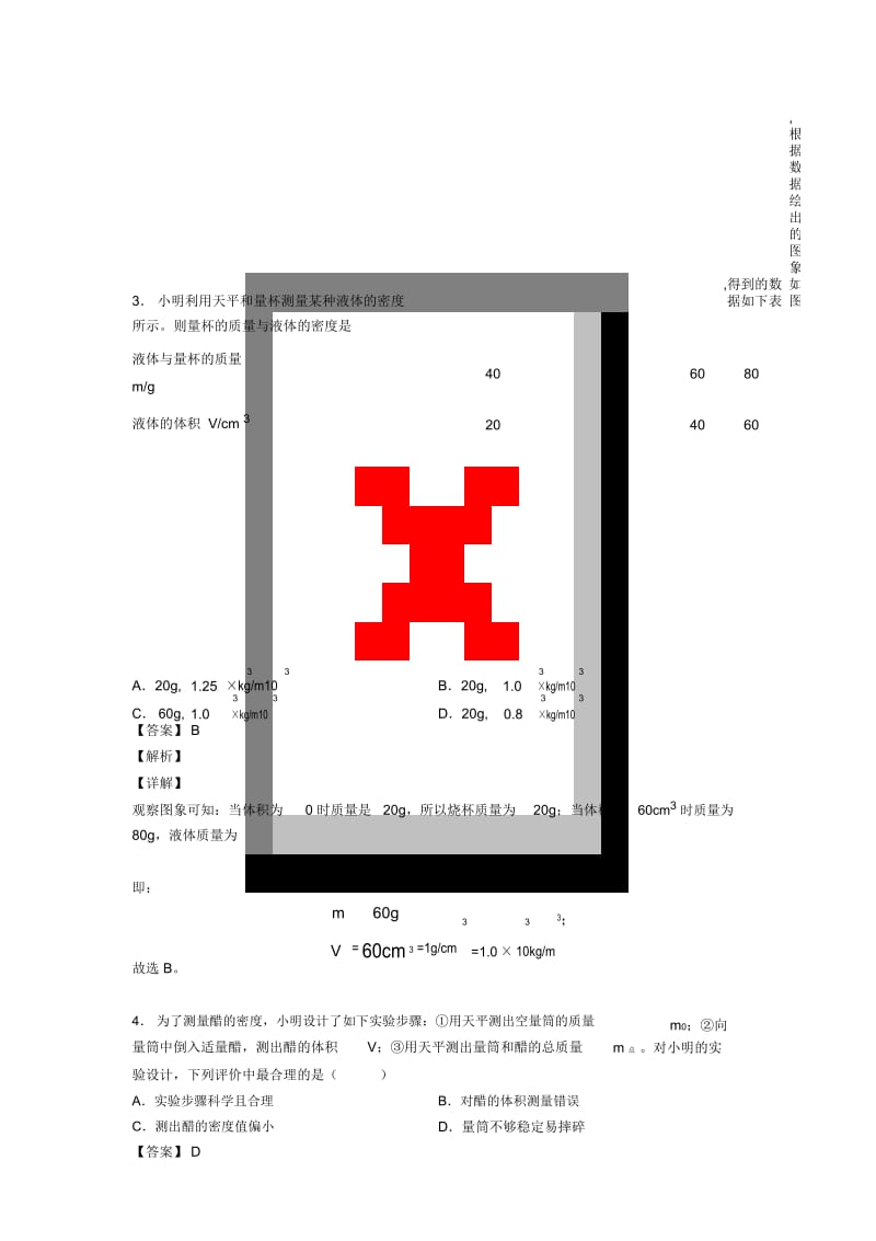 2020-2021物理一模试题分类汇编——质量和密问题综合附详细答案.docx_第2页