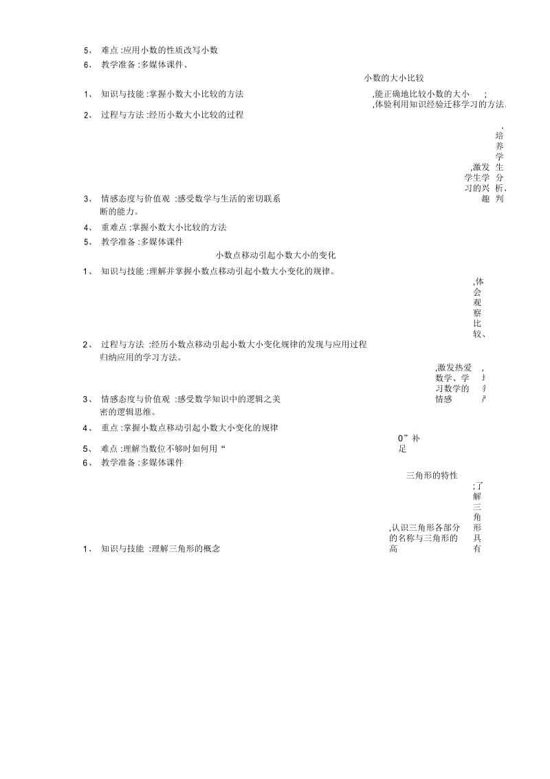 人教版小学数学四年级下册三维教学目标.docx_第3页